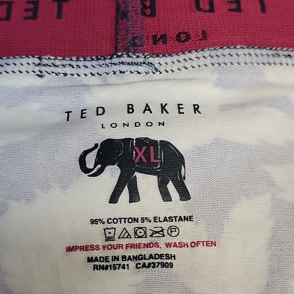 Ted Baker Blue Floral Boxer Briefs with Black Branded Waistband New 1 Pair